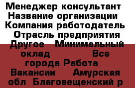 Менеджер-консультант › Название организации ­ Компания-работодатель › Отрасль предприятия ­ Другое › Минимальный оклад ­ 35 000 - Все города Работа » Вакансии   . Амурская обл.,Благовещенский р-н